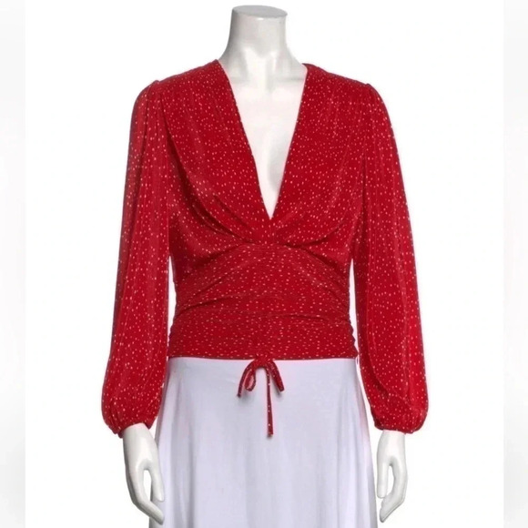 Maje Plunge Neckline Long Sleeve Crop Top- Size S; Excellent Condition - Picture 11 of 11